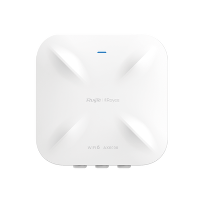 RUIJIE - Punto de Acceso Mesh Wi-Fi 6 Industrial para Exterior Sectorial 60°, hasta 5.95 Gbps, MU-MIMO 4x4, Filtros Anti Interferencia y Auto Optimización con IA, puerto eth 2.5G y SFP