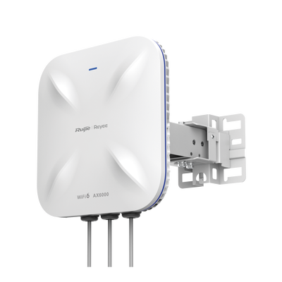 RUIJIE - Punto de Acceso Mesh Wi-Fi 6 Industrial para Exterior Sectorial 60°, hasta 5.95 Gbps, MU-MIMO 4x4, Filtros Anti Interferencia y Auto Optimización con IA, puerto eth 2.5G y SFP