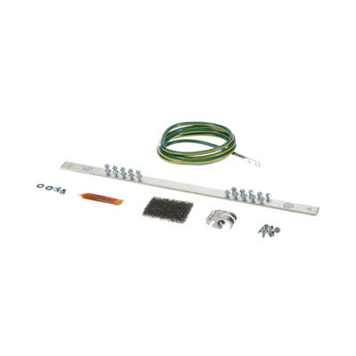PANDUIT - Kit de Puesta a Tierra con Jumper 6 AWG RGREJ696Y y Barra de Conexiones de 20 Orificios RGRB19U, para Rack de 19in