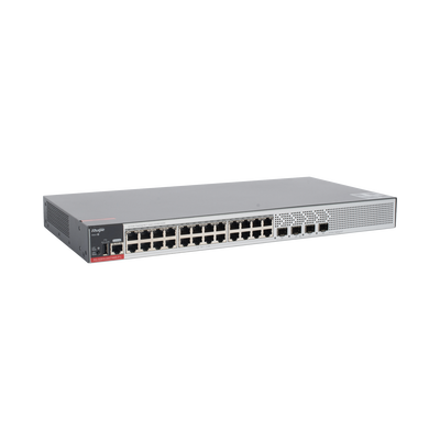 RUIJIE - Switch PoE+ Empresarial 370 Watts, Administrable L2+, 24 Puertos Gigabit y 4 Puertos Uplink SFP 2.5G