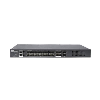 RUIJIE - Switch distribución de fibra hasta 23 Tbps de Capacidad, 20 puertos SFP+ 10G, 4 Puertos SFP28 25G y 2 puertos QSFP+ 40G
