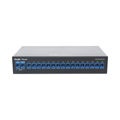 RUIJIE - e-Lighten Splitter Pasivo 2/16, Puertos PON SC/UPC, Frecuencias soportadas de 1260nm a 1650nm con hasta 500 mW de Potencia de Entrada