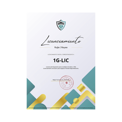 RUIJIE - Licencia Perpetua para aumentar en 1Gb el análisis de trafico, Firewall modelo Z5100 series