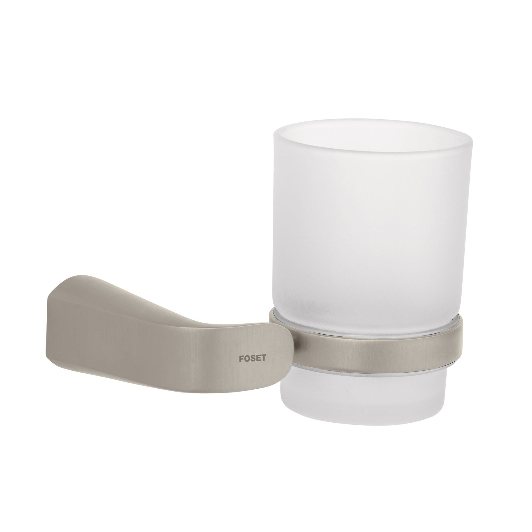Portavaso cepillero satin con vaso de vidrio, Foset Riviera