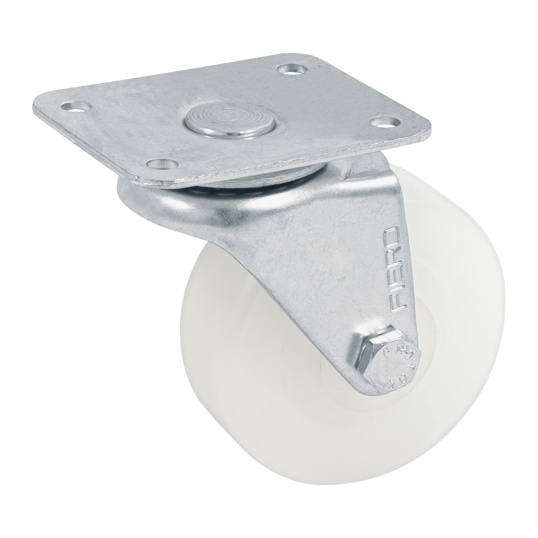 Rodaja de polietileno 2-1/2' placa giratoria con buje, FIERO