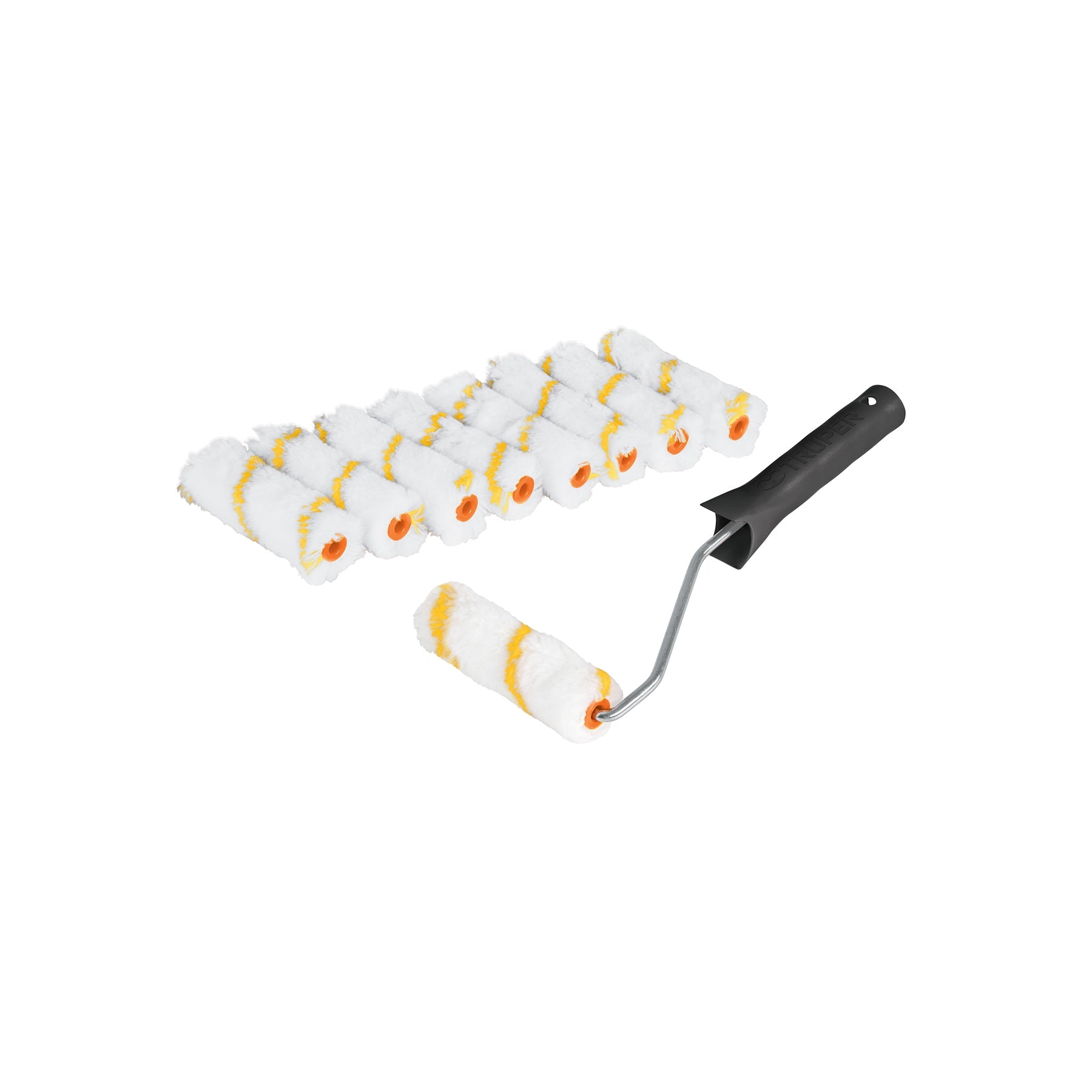 Kit de maneral y 9 mini rodillos de 4' de poliester, Truper