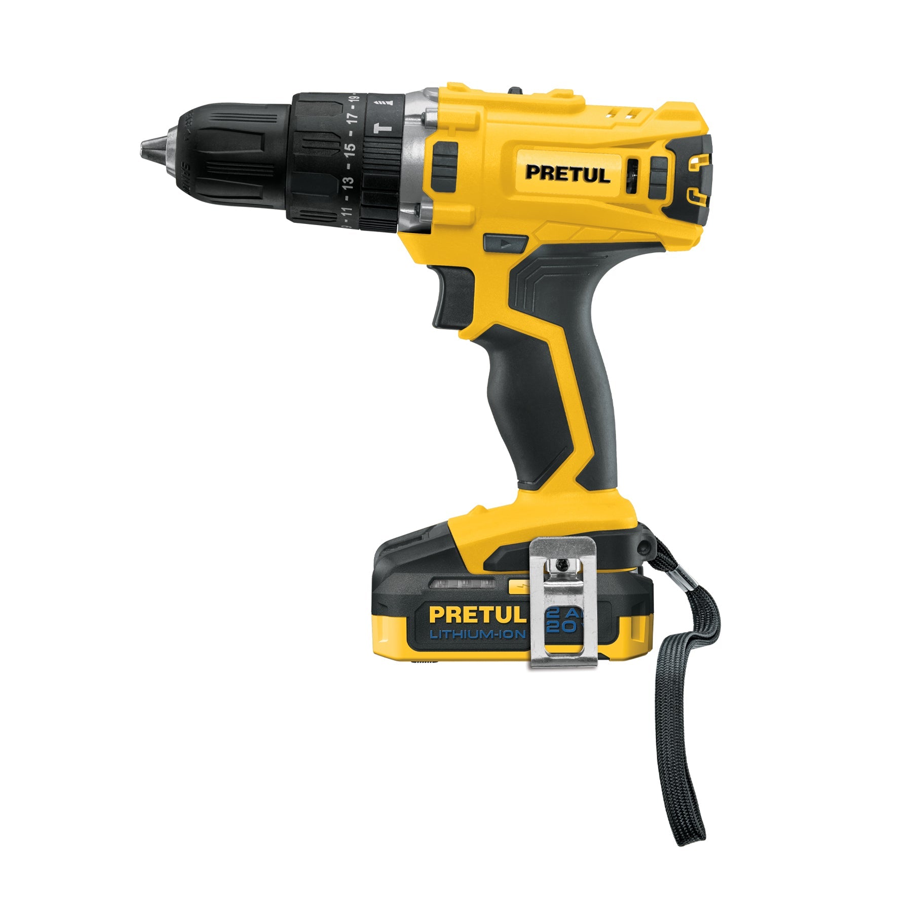 Rotomartillo 1/2', 20V, 1 bateria 2Ah, PRETUL