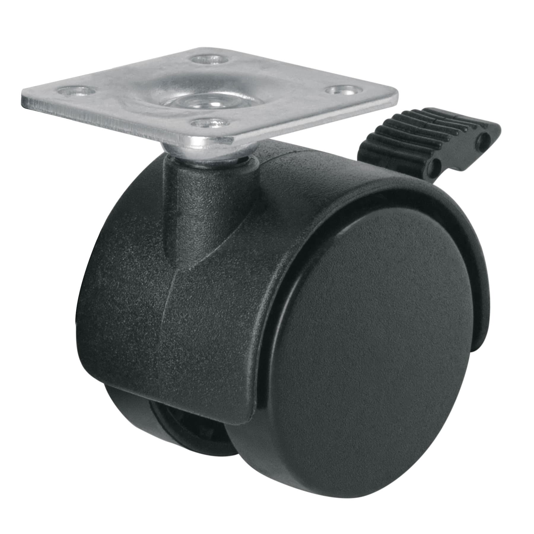 Rodaja tipo yoyo de 40 mm con placa, con freno, FIERO