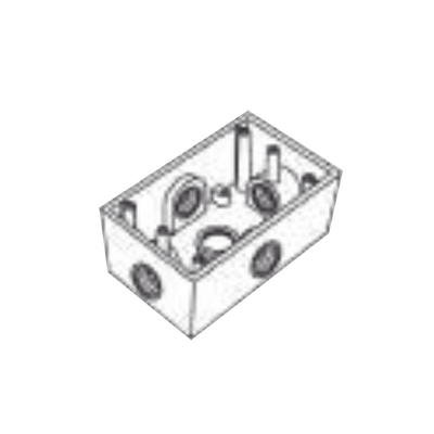 RAWELT - Caja Condulet FS de 3/4" (19.05 mm ) con cinco bocas a prueba de intemperie.