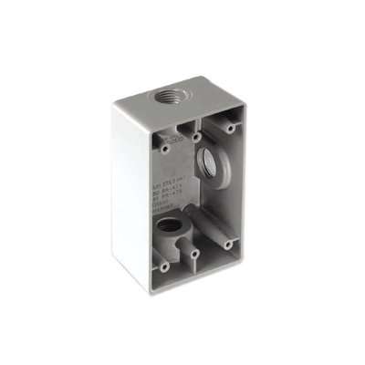 RAWELT - Caja Rectangular de 3/4"/ 3 Bocas/ Con Recubrimiento  exterior de PVC e interior Purpura.