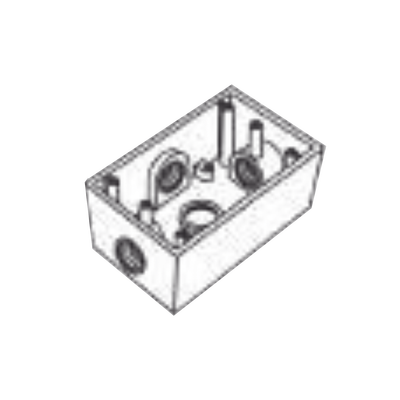 RAWELT - Caja Condulet FS de 1" (25.4 mm) con cuatro bocas a prueba de intemperie.