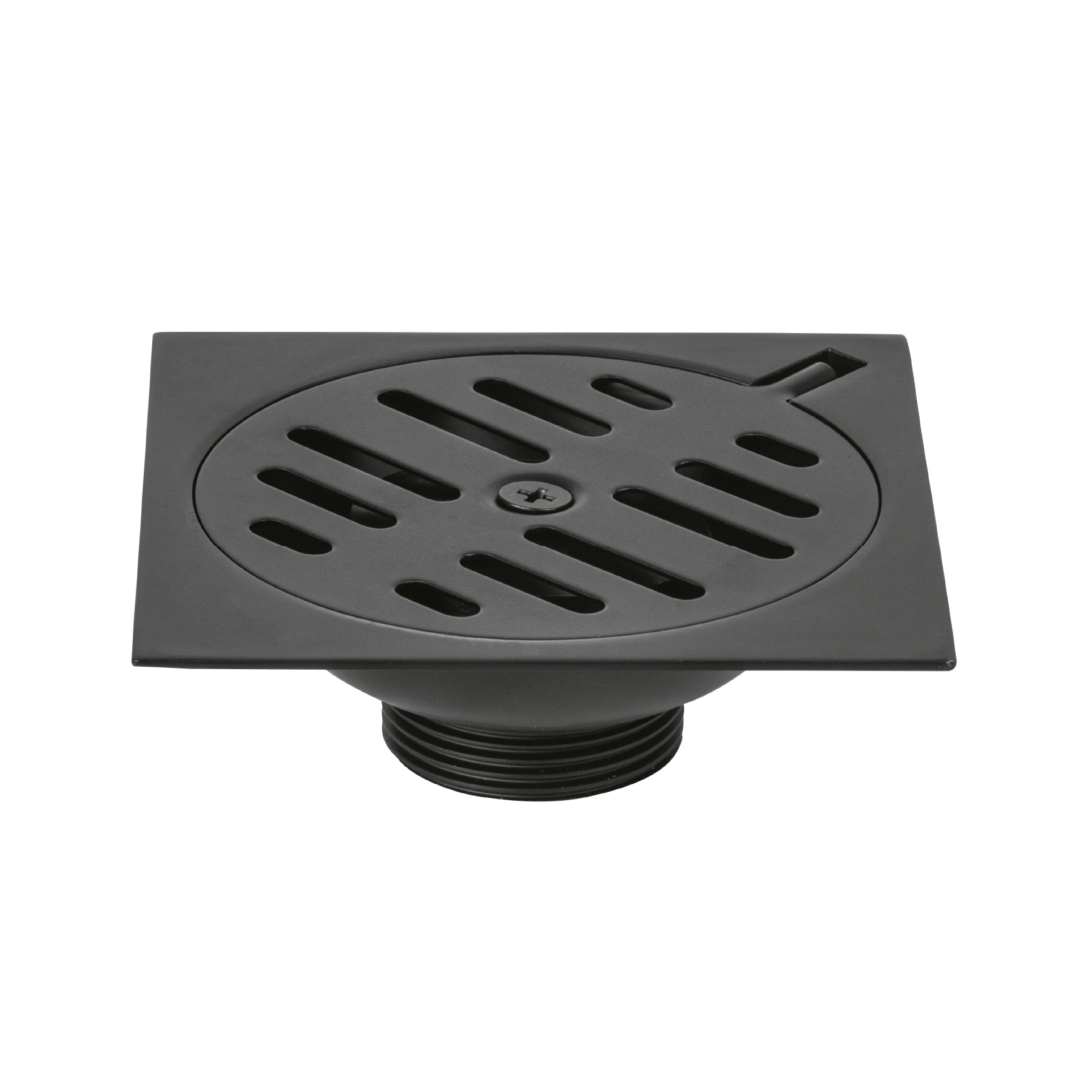 Resumidero cuadrado 4'x4', metalico, negro, Foset Basic