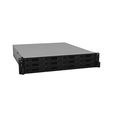 SYNOLOGY - Servidor NAS para rack de 12 bahías / Expandible a 24 bahías / Hasta 288 TB / Doble fuente de poder