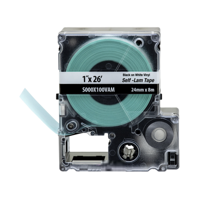 PANDUIT - Casete de Etiquetas Autolaminadas de Cinta Continua, de 24 (1 Pulgada) mm de Ancho, 8 Metros (26.25 Pies) de Largo, Para Cables de 2.5 a 5.1 mm (0.1 a 0.2 Pulgadas) de Diámetro, Color Blanco