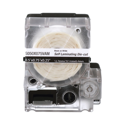 PANDUIT - Casete de 425 Etiquetas Autolaminadas de 12.7 x 19.1 mm (0.5 x 0.75 pulgadas), para Cables de 2 a 4 mm (0.08 a 0.16 pulgadas) de Diámetro, Área de Impresión Color Blanco