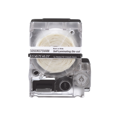 PANDUIT - Casete de 200 Etiquetas Autolaminadas de 12.7 x 31.8 mm (0.5 x 1.25 pulgadas), para Cables de 3.1 a 7 mm (0.12 a 0.28 pulgadas) de Diámetro, Área de Impresión Color Blanco