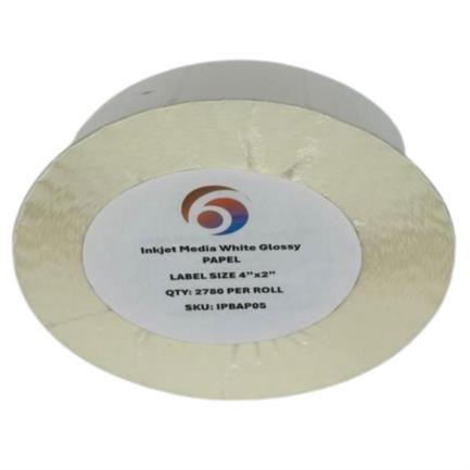 SIX GRAPHICS - Papel Six Graphics Blanco Brillante Adhesivo Acrilico Respaldo 4x2" Core 3 2780 Etiquetas por Rollo