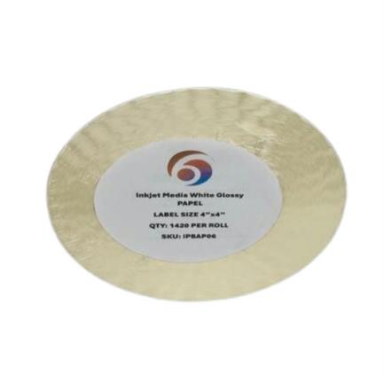 SIX GRAPHICS - Papel Six Graphics Blanco Brillante Adhesivo Acrilico Respaldo 4x4" Core 3 1