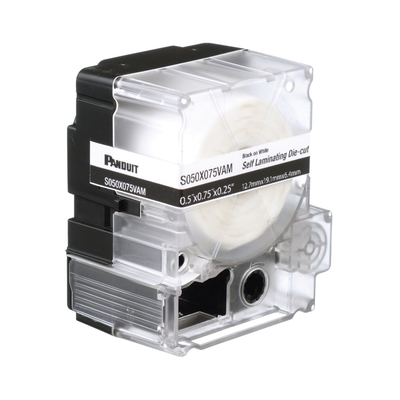 PANDUIT - Casete de 300 Etiquetas Autolaminadas de 19.1 x 25.4 mm (0.75 x 1 Pulgadas), para Cables de 2 a 4 mm (0.08 a 0.16 Pulgadas) de Diámetro, Área de Impresión Color Blanco