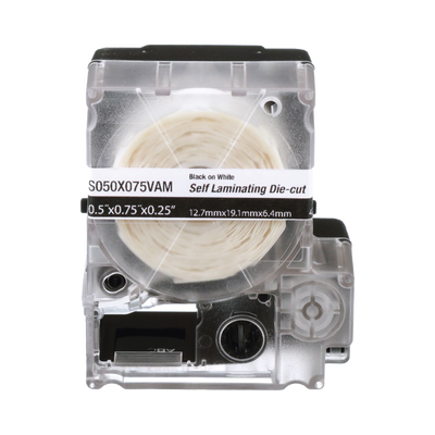 PANDUIT - Casete de 300 Etiquetas Autolaminadas de 19.1 x 25.4 mm (0.75 x 1 Pulgadas), para Cables de 2 a 4 mm (0.08 a 0.16 Pulgadas) de Diámetro, Área de Impresión Color Blanco