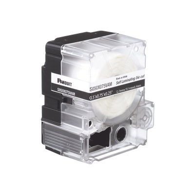 PANDUIT - Casete de 200 Etiquetas Autolaminadas de 25.4 x 38.1 mm (1 x 1.5 Pulgadas), para Cables de 3.1 a 7 mm (0.12 a 0.28 Pulgadas) de Diámetro, Área de Impresión Color Blanco