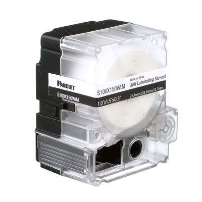 PANDUIT - Casete de 175 Etiquetas Autolaminadas de 25.4 x 38.1 mm (1 x 1.5 pulgadas), para Cables de 4 a 8.1 mm (0.16 a 0.32 pulgadas) de Diámetro, Área de Impresión Color Blanco