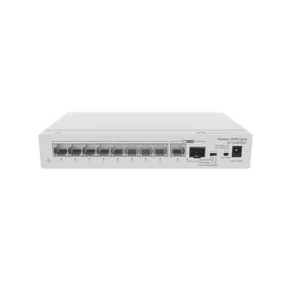 HUAWEI - Switch Gigabit No Administrable PoE / 8 puertos 10/100/1000 Mbps (PoE) / 2 Puertos SFP Uplink / 124W
