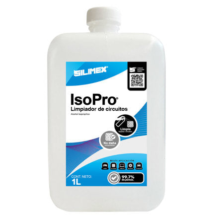 SILIMEX - Limpiador De Circuitos Alcohol Isopropílico Silimex Al 99.7% Iso Pro 1LT
