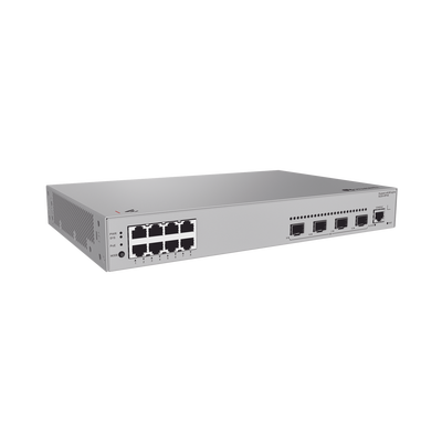 HUAWEI - Switch de acceso eKit Administrable / Capa 2 / 8 Puertos PoE+ Gigabit + 4 SFP + Puerto Consola / PoE Perpetuo / Presupuesto PoE 125 W / Sin licenciamiento
