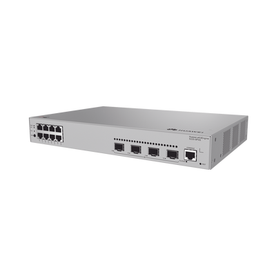 HUAWEI - Switch de acceso eKit Administrable / Capa 2 / 8 Puertos PoE+ Gigabit + 4 SFP + Puerto Consola / PoE Perpetuo / Presupuesto PoE 125 W / Sin licenciamiento