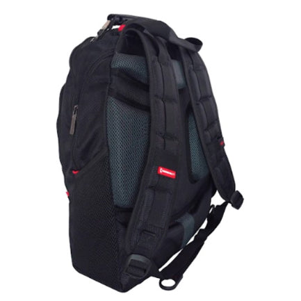 SWISSMOBILITY - Mochila Swissmobility BEVERIN 17 3 cierres asa de acero reforzada piso de espuma múltiples bolsos internos color negro