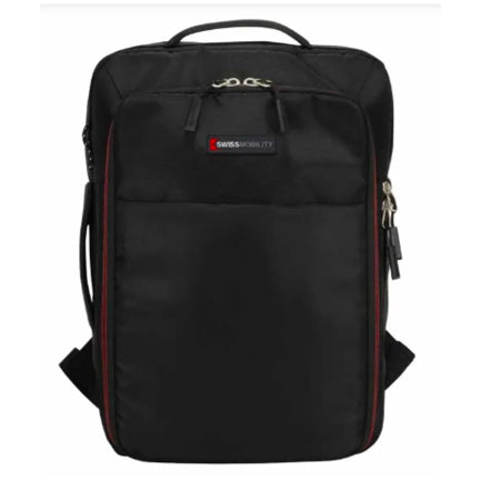 SWISSMOBILITY - Mochila Swissmobility JACK 17 2 cierres principales expansión porta calzado y bebidas incluidos doble asa Color negro