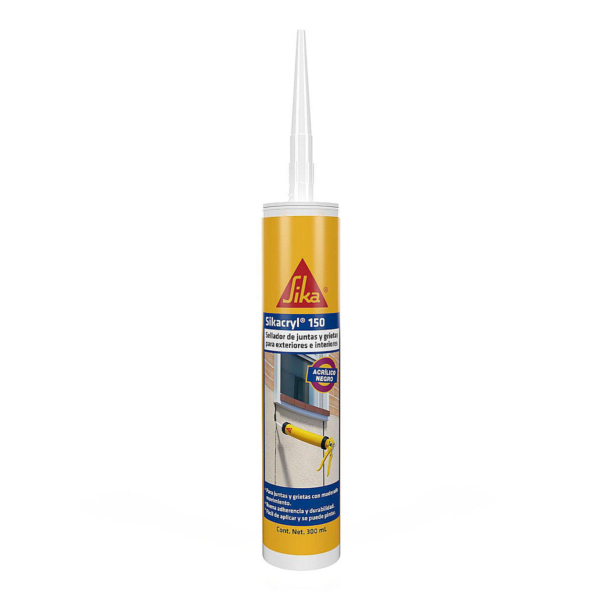 Sellador Acrilico Negro 280 Ml (Sikacryl 150)
