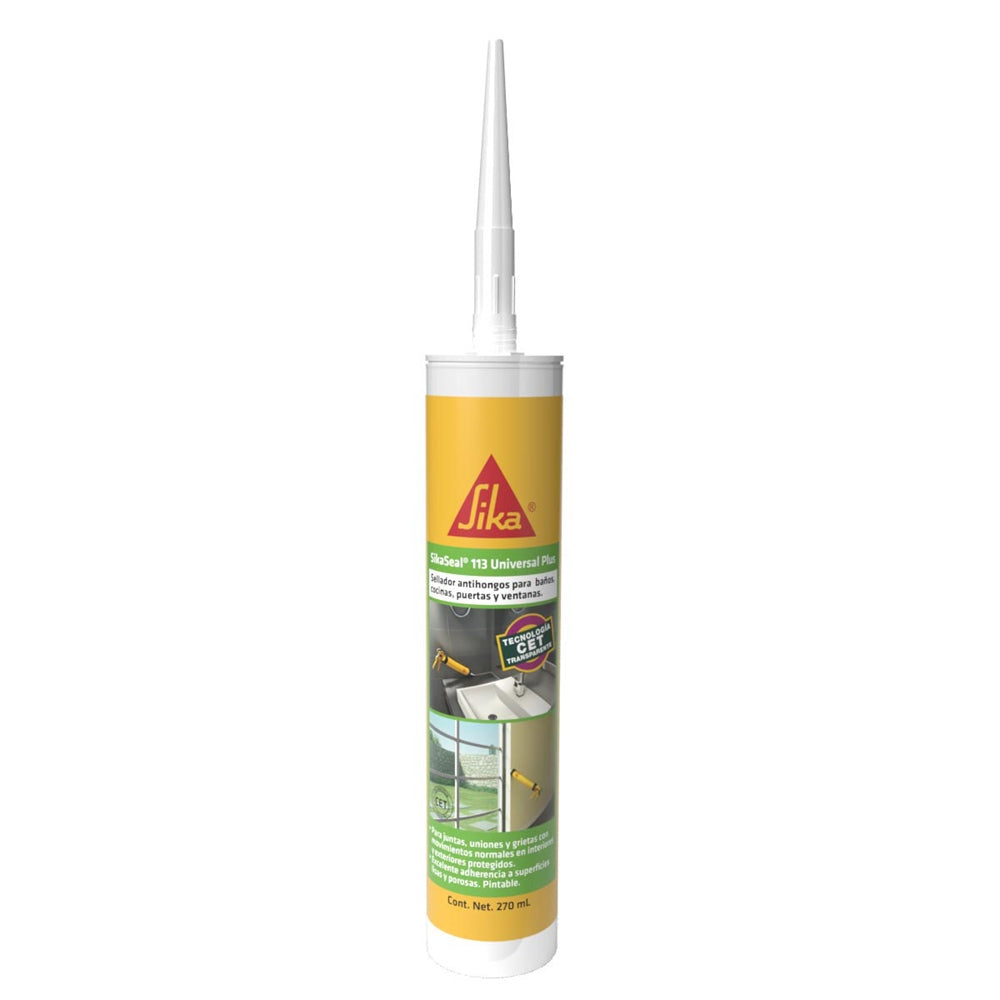 Sellador Elastico Hibrido Cet C/Fungicida Uso General Transparente 270 Ml (Sika Seal-113 Universal)
