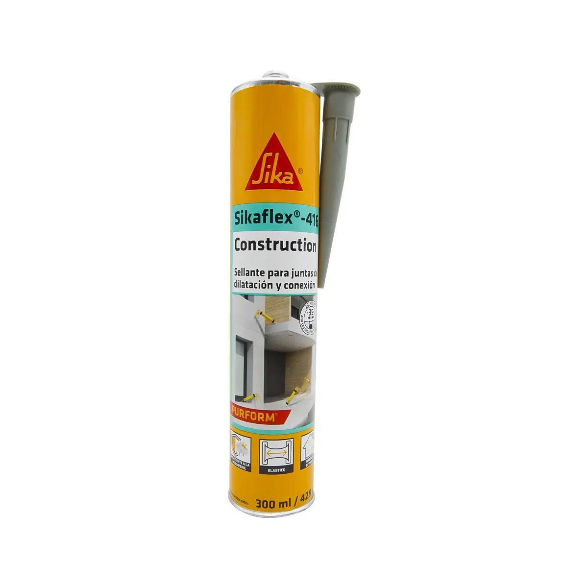 Sellador De Poliuretano Gris 300 Ml (Sikaflex-416 Construction)