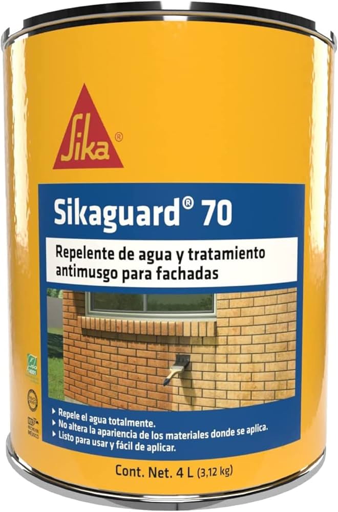 Liquido Repelente Al Agua P/Fachadas Evita Hongos (4 Lt) Sikaguard