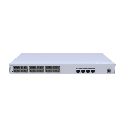 HUAWEI - Switch de Distribución/Core Gigabit Administrable PoE Capa 3 / 24 puertos 10/100/1000 Mbps (PoE) / 4 Puertos 1GE SFP Uplink / ERPS / Rutas Estáticas / iStack / PoE Perpetuo / 400W / Administración Nube Gratis