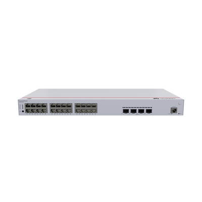 HUAWEI - Switch de Distribución/Core Gigabit Administrable PoE Capa 3 / 24 puertos 10/100/1000 Mbps (PoE) / 4 Puertos 10GE SFP+ Uplink / ERPS / Rutas Estáticas / iStack / PoE Perpetuo / 400W / Administración Nube Gratis
