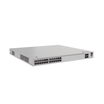 HUAWEI - Switch de Distribución/Core Gigabit Administrable PoE Capa 3 / 24 puertos 1000/2.5Gbps (PoE) / 4 Puertos 10GE SFP+ Uplink / ERPS / Rutas Estáticas / iStack / PoE Perpetuo / 400W / Administración Nube Gratis