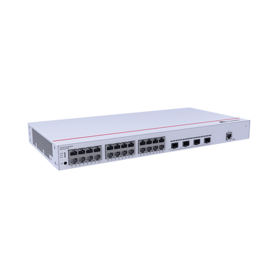 HUAWEI - Switch de Distribución/Core Gigabit Administrable  Capa 3 / 24 puertos 10/100/1000 Mbps  / 4 Puertos 1GE SFP Uplink / ERPS / Rutas Estáticas / iStack / Administración Nube Gratis