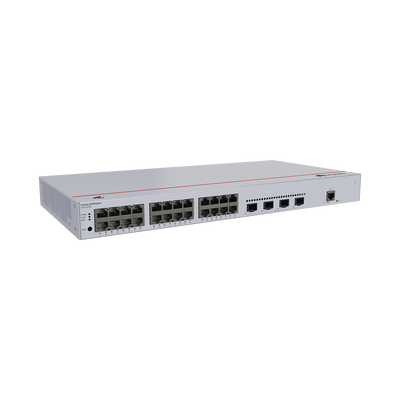 HUAWEI - Switch de Distribución/Core Gigabit Administrable  Capa 3 / 24 puertos 10/100/1000 Mbps  / 4 Puertos 10GE SFP+ Uplink / ERPS / Rutas Estáticas / iStack / Administración Nube Gratis