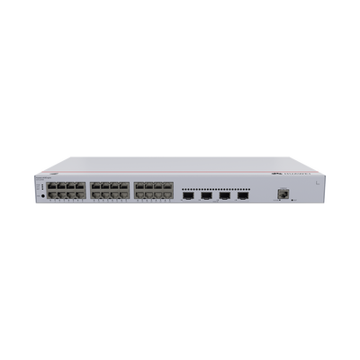 HUAWEI - Switch de Distribución/Core Gigabit Administrable  Capa 3 / 24 puertos 10/100/1000 Mbps  / 4 Puertos 10GE SFP+ Uplink / ERPS / Rutas Estáticas / iStack / Administración Nube Gratis