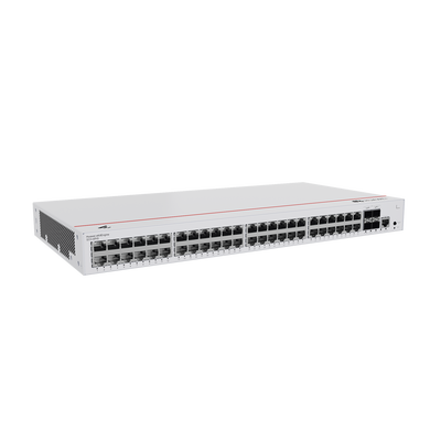 HUAWEI - Switch de Distribución/Core Gigabit Administrable PoE Capa 3 / 48 puertos 10/100/1000 Mbps (PoE) / 4 Puertos 1GE SFP Uplink / ERPS / Rutas Estáticas / iStack / PoE Perpetuo / 380W / Administración Nube Gratis
