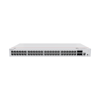 HUAWEI - Switch de Distribución/Core Gigabit Administrable PoE Capa 3 / 48 puertos 10/100/1000 Mbps (PoE) / 4 Puertos 1GE SFP Uplink / ERPS / Rutas Estáticas / iStack / PoE Perpetuo / 380W / Administración Nube Gratis