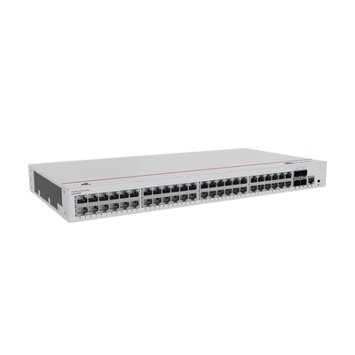 HUAWEI - Switch de Distribución/Core Gigabit Administrable PoE Capa 3 / 48 puertos 10/100/1000 Mbps (PoE) / 4 Puertos 10GE SFP+ Uplink / ERPS / Rutas Estáticas / iStack / PoE Perpetuo / 380W / Administración Nube Gratis