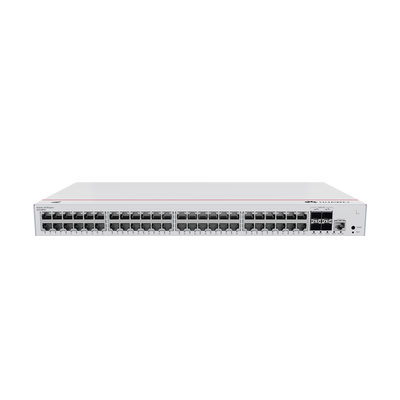 HUAWEI - Switch de Distribución/Core Gigabit Administrable PoE Capa 3 / 48 puertos 10/100/1000 Mbps (PoE) / 4 Puertos 10GE SFP+ Uplink / ERPS / Rutas Estáticas / iStack / PoE Perpetuo / 380W / Administración Nube Gratis