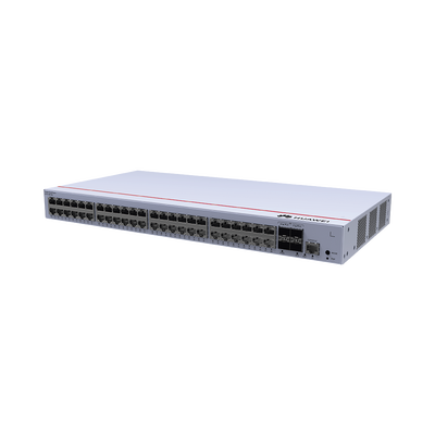 HUAWEI - Switch de Distribución/Core Gigabit Administrable  Capa 3 / 48 puertos 10/100/1000 Mbps  / 4 Puertos 1GE SFP Uplink / ERPS / Rutas Estáticas / iStack / Administración Nube Gratis