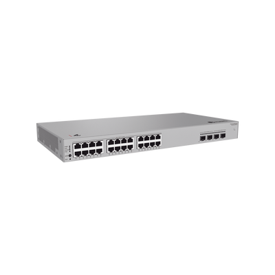 HUAWEI - Switch de Acceso eKit Administrable / Capa 2+ / 24 Puertos PoE+ Gigabit + 2 Puertos SFP(2.5 Gbps) + 2 Puertos SFP+(10 Gbps) / PoE Perpetuo / Presupuesto PoE 400 W / Sin licenciamiento
