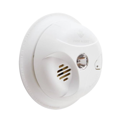 FIRST ALERT - Detector de Humo Autónomo, No Requiere Panel, LED de Escape, Sensor por Ionización, Batería 9 V reemplazable