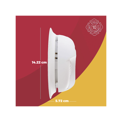 FIRST ALERT - Detector de Humo Autónomo, No Requiere Panel, Batería Sellada de Litio por 10 años, Sensor por Ionización, Sin cableado